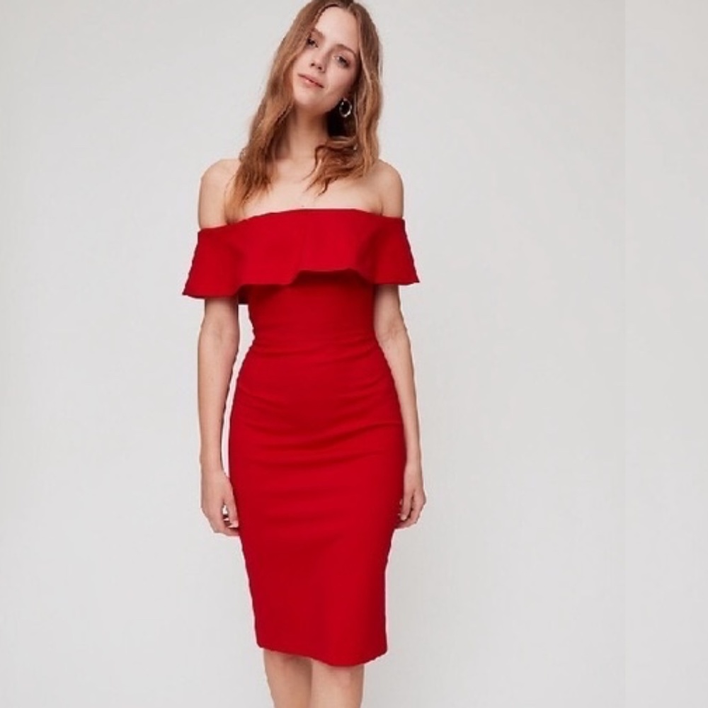Aritzia Babaton Ruslan Dress in Red Size 0